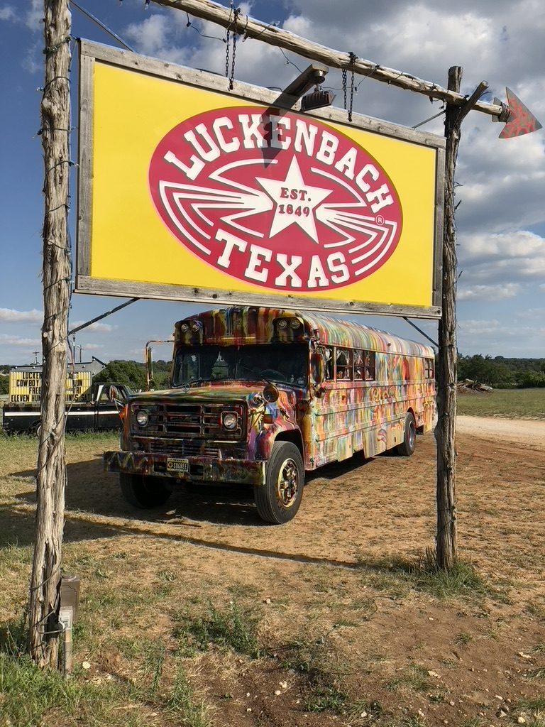 SUGAREE parked under the Luckenbach, Texas sign